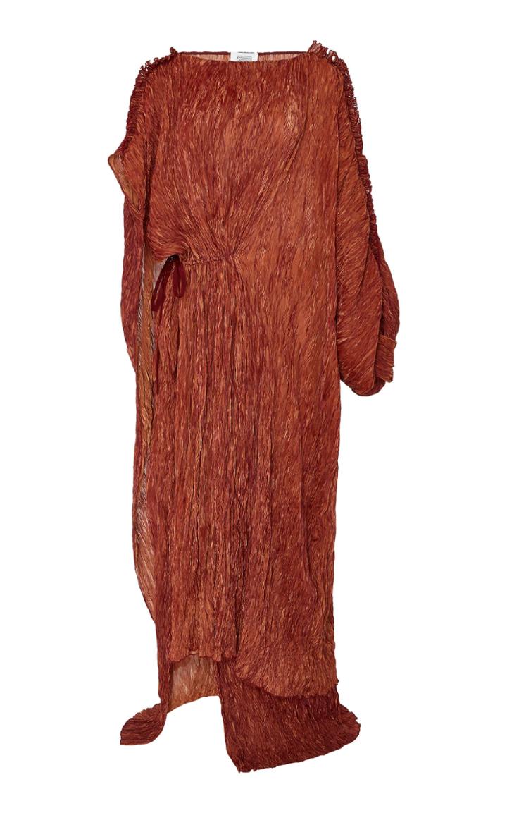 Rosie Assoulin Asymmetrical Pleated Crepe Caftan
