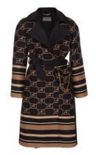 Moda Operandi Alberta Ferretti Reversible Jacquard Wool Logo Trench Coat