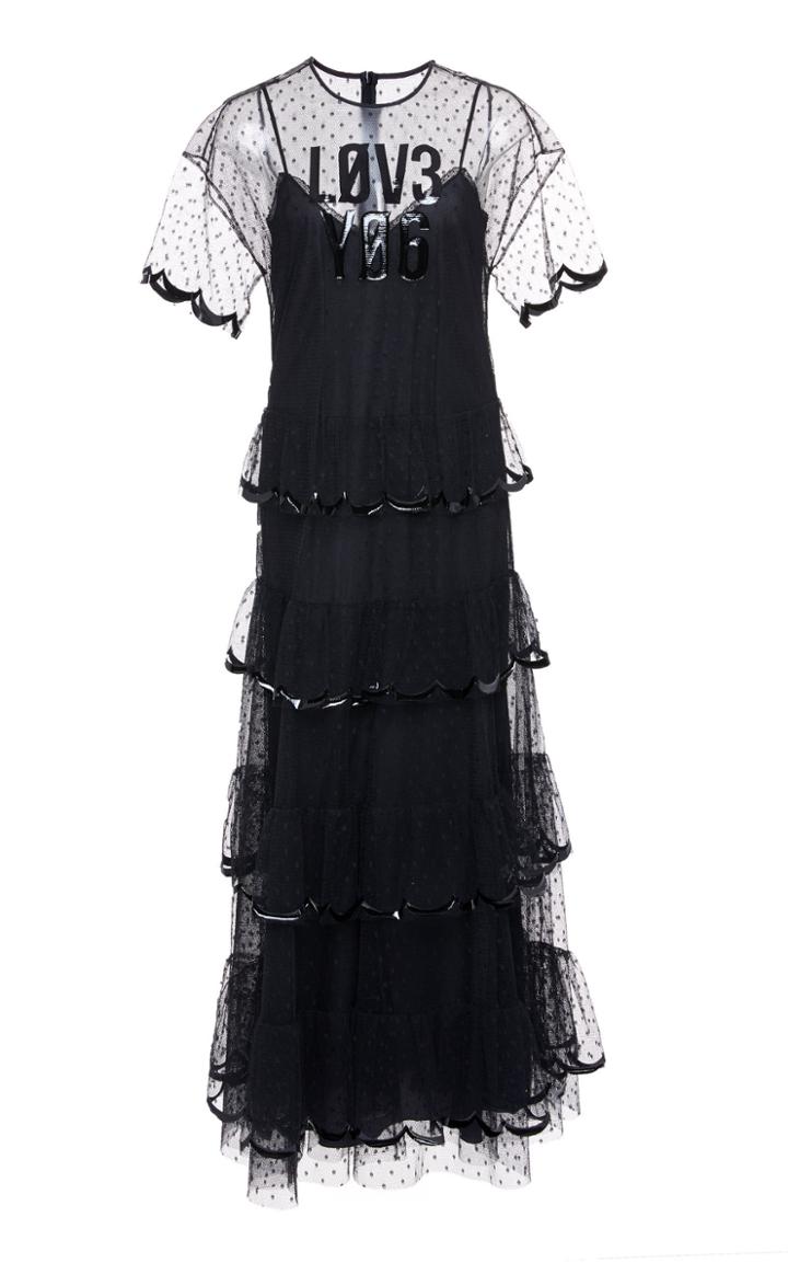 Red Valentino Sheer Tiered Dress