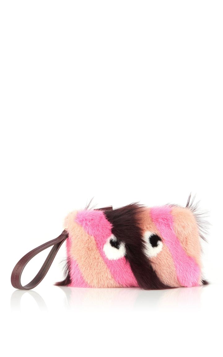 Anya Hindmarch Mink Furry Eyes Clutch