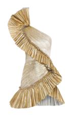 Raisa Vanessa Gold Draped Assymmetrical Mini Dress