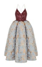 Rasario Sequin Jacquard Midi Dress