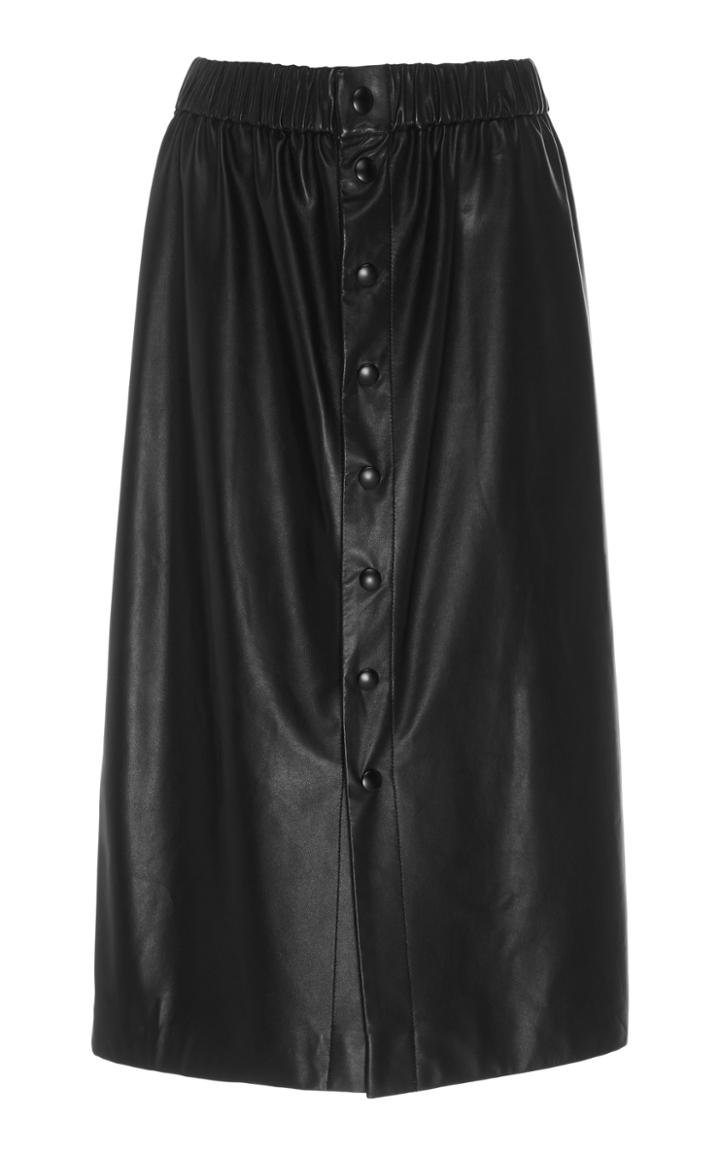 Sea Leather Midi Skirt