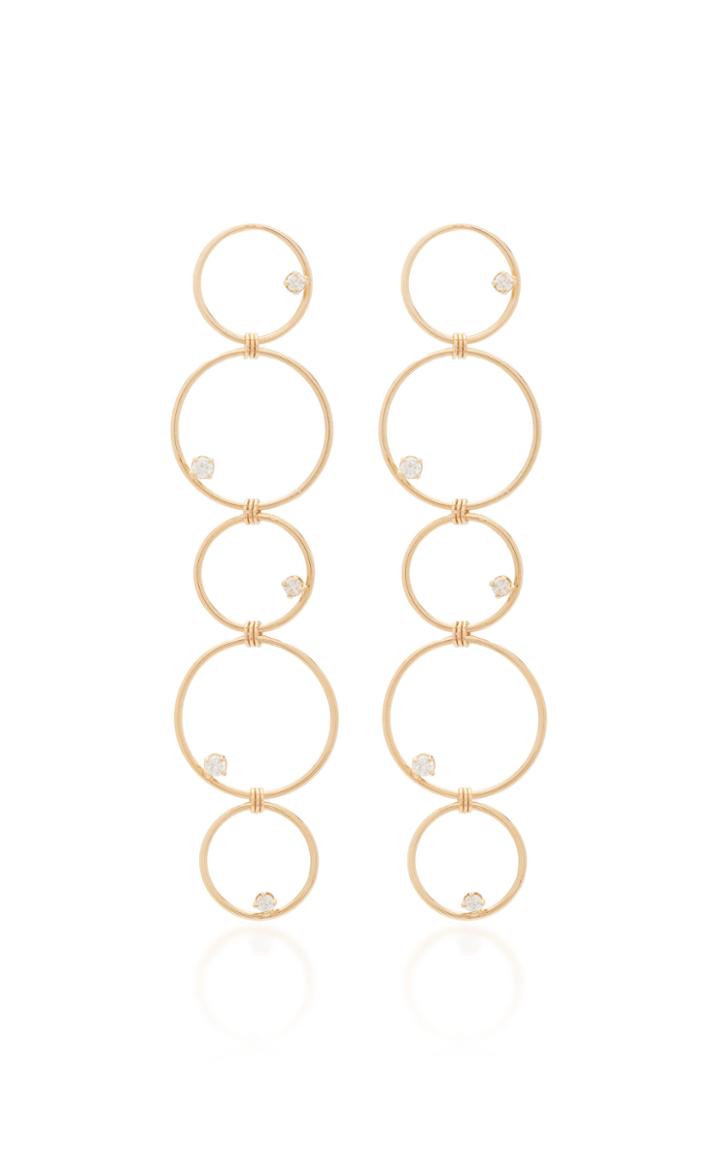 Zoe Chicco 14k Long Mixed Linked Earrings With Prong Set Diamond Circles