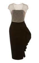 Rachel Gilbert Elsa Ruffle Crepe Dress