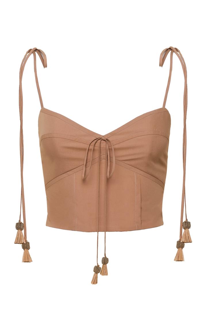 Moda Operandi Johanna Ortiz Thar Desert Cotton-blend Cropped Top