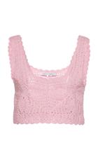 Alberta Ferretti Crochet Cotton Cropped Top