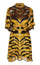 Adam Lippes Tiger Embossed Burnout Velvet Mini Dress