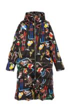Ienki Ienki Pyramide Hooded Printed Long Coat