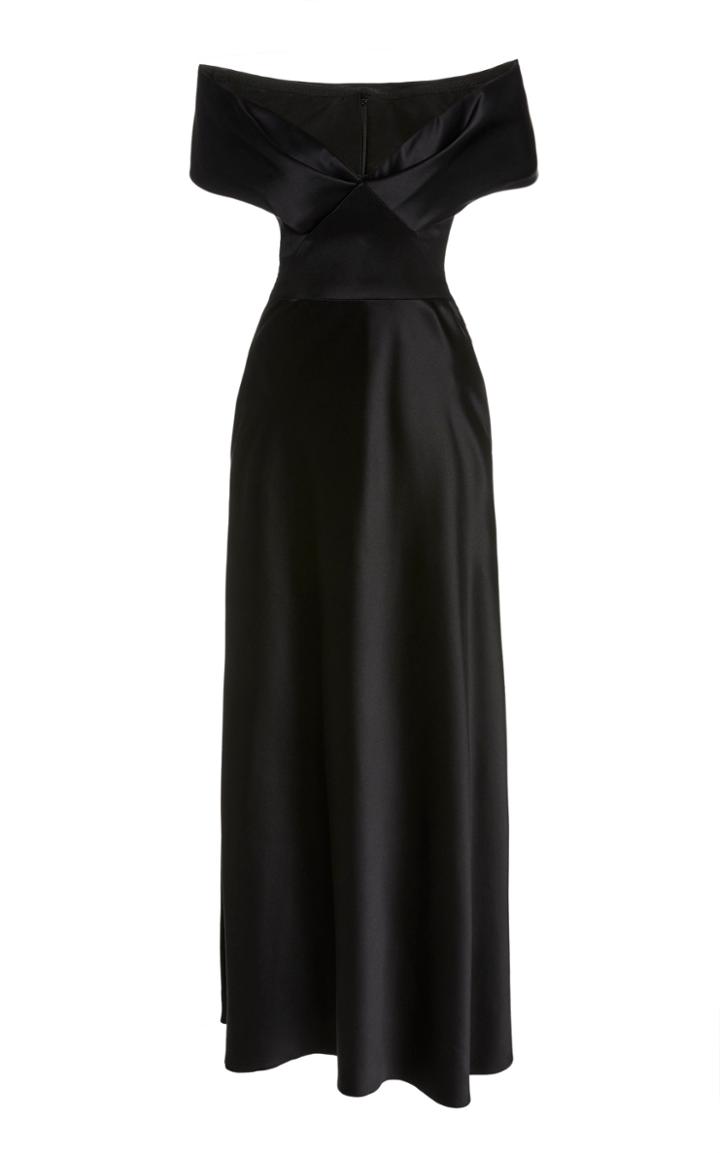 Moda Operandi Brandon Maxwell Off-the-shoulder Silk Dress