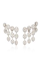 Busatti Oval Raindrop 18k White Gold And Diamond Earrings