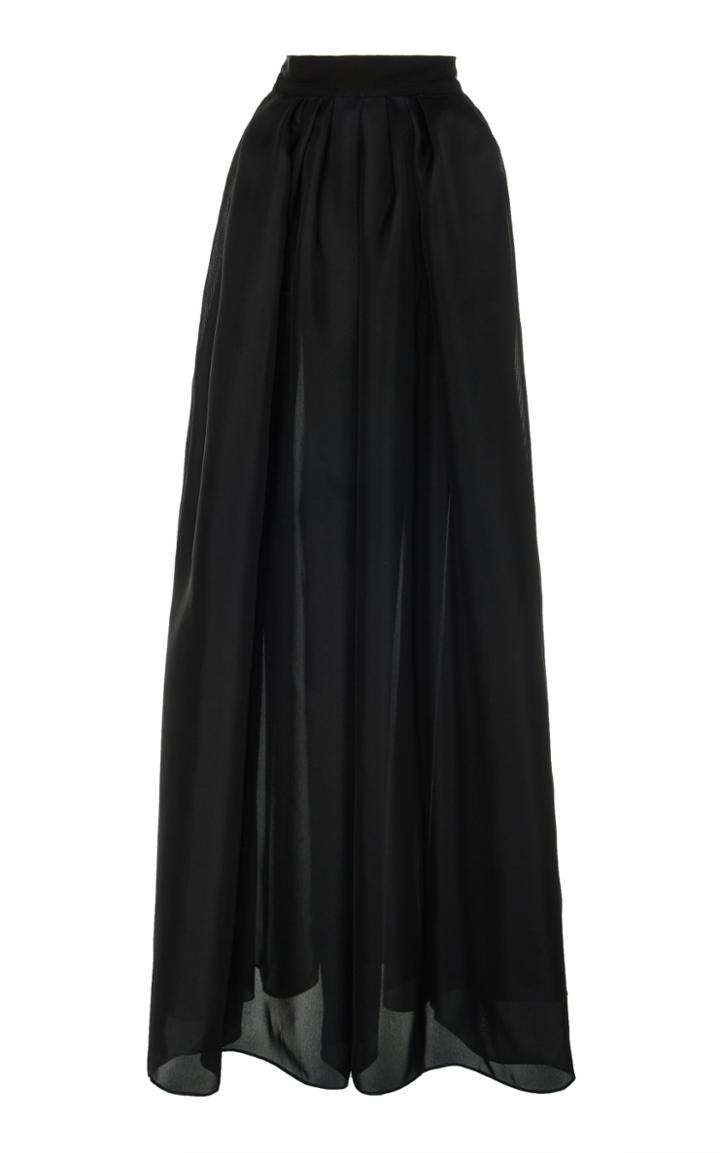 Naeem Khan Gathered Silk Organza Maxi Skirt