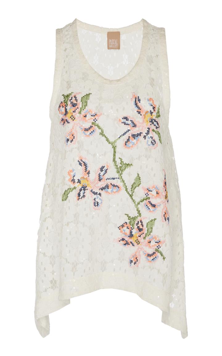 Pascal Millet Lace Side Dipped Tank