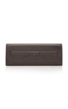 Herms Vintage By Heritage Auctions Hermes Black Evercalf Leather Shadow Clutch