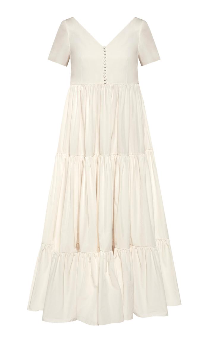 Moda Operandi Anna October Magda Tiered Poplin Maxi Dress Size: Xs