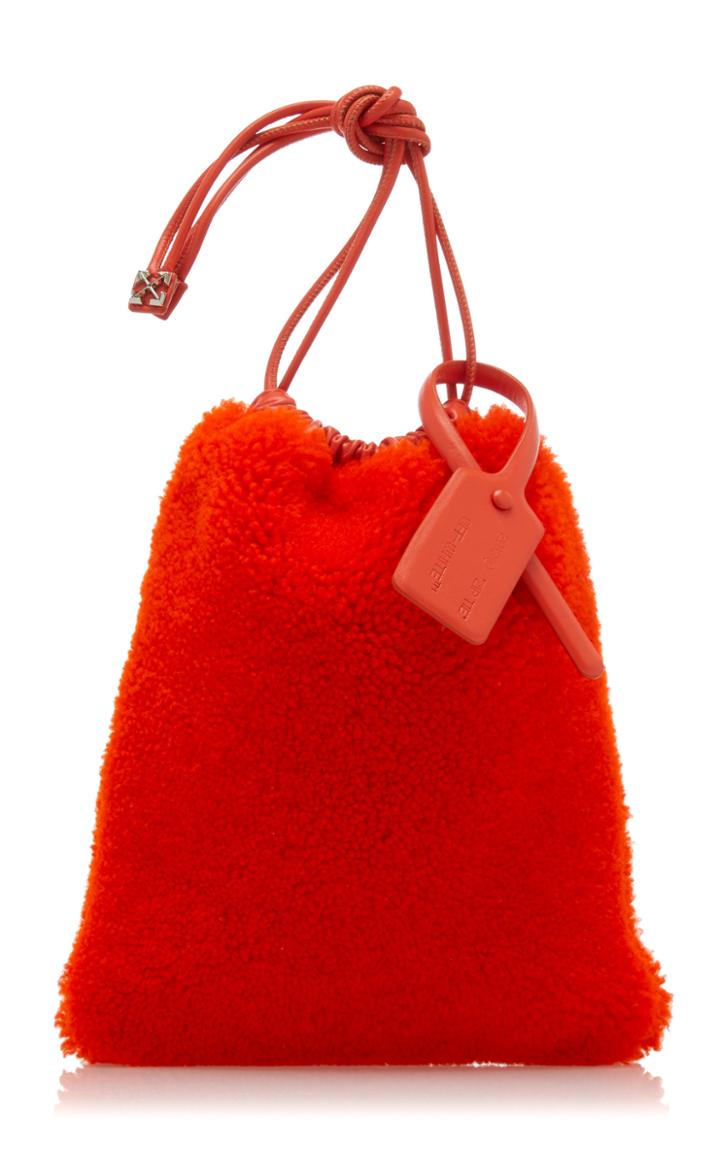 Off-white C/o Virgil Abloh Montone Small Leather And Shearling Satchel