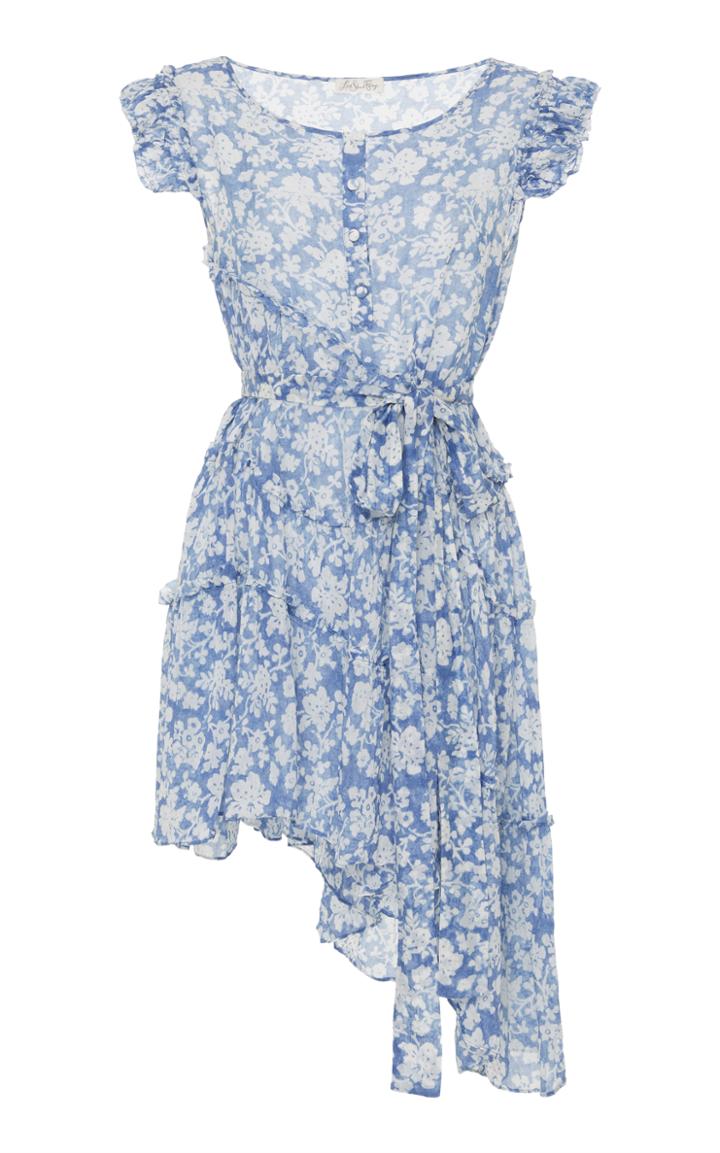 Loveshackfancy Gabby Asymmetric Floral Mini Dress
