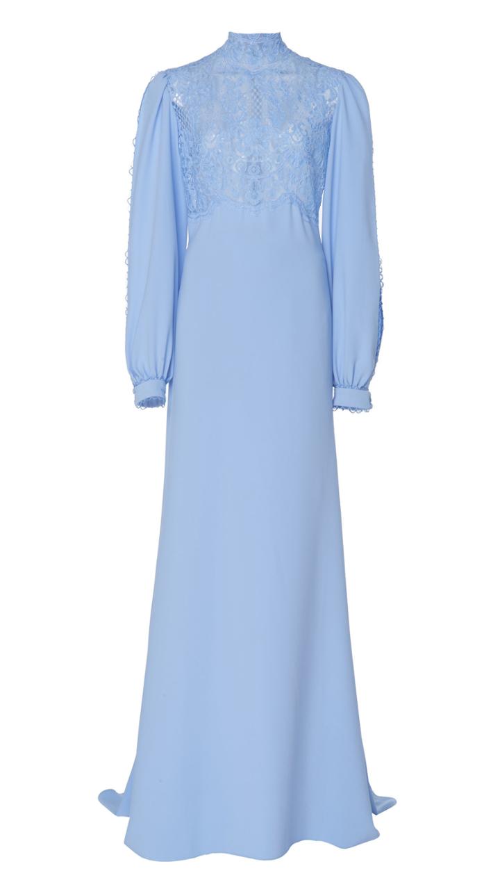 Costarellos Lace-accented Crepe Dress