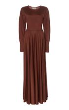 Lemaire Long Blouson Sleeve Pleated Maxi Dress
