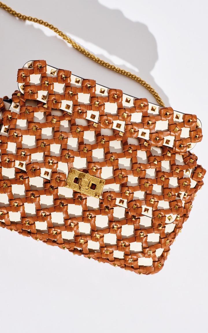 Moda Operandi Valentino Valentino Garavani Rock Stud Spike Contrasting Leather Shoul