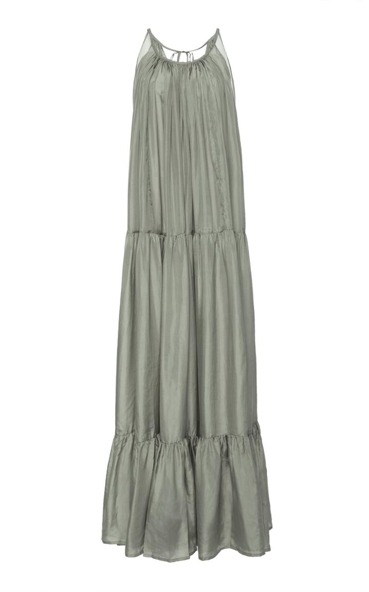 Kalita Genevieve Tiered Habotai Silk Maxi Dress