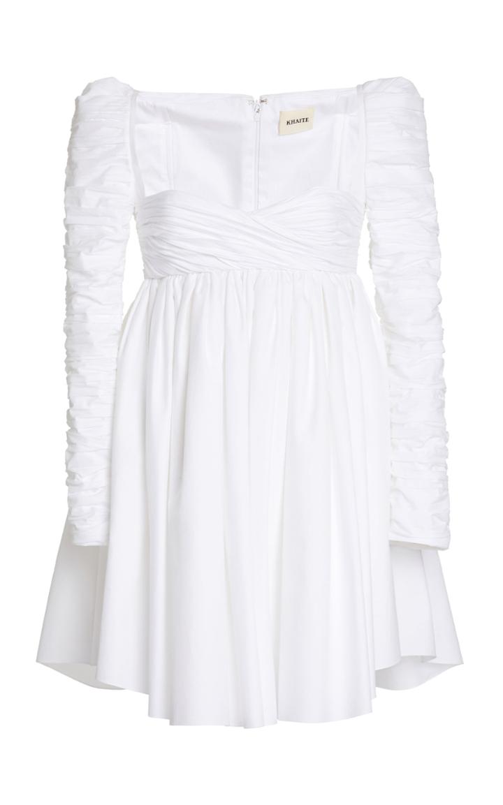 Khaite Suanne Ruched Cotton Mini Dress
