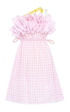 Marianna Senchina Asymmetric Ruffle Drawstring Dress