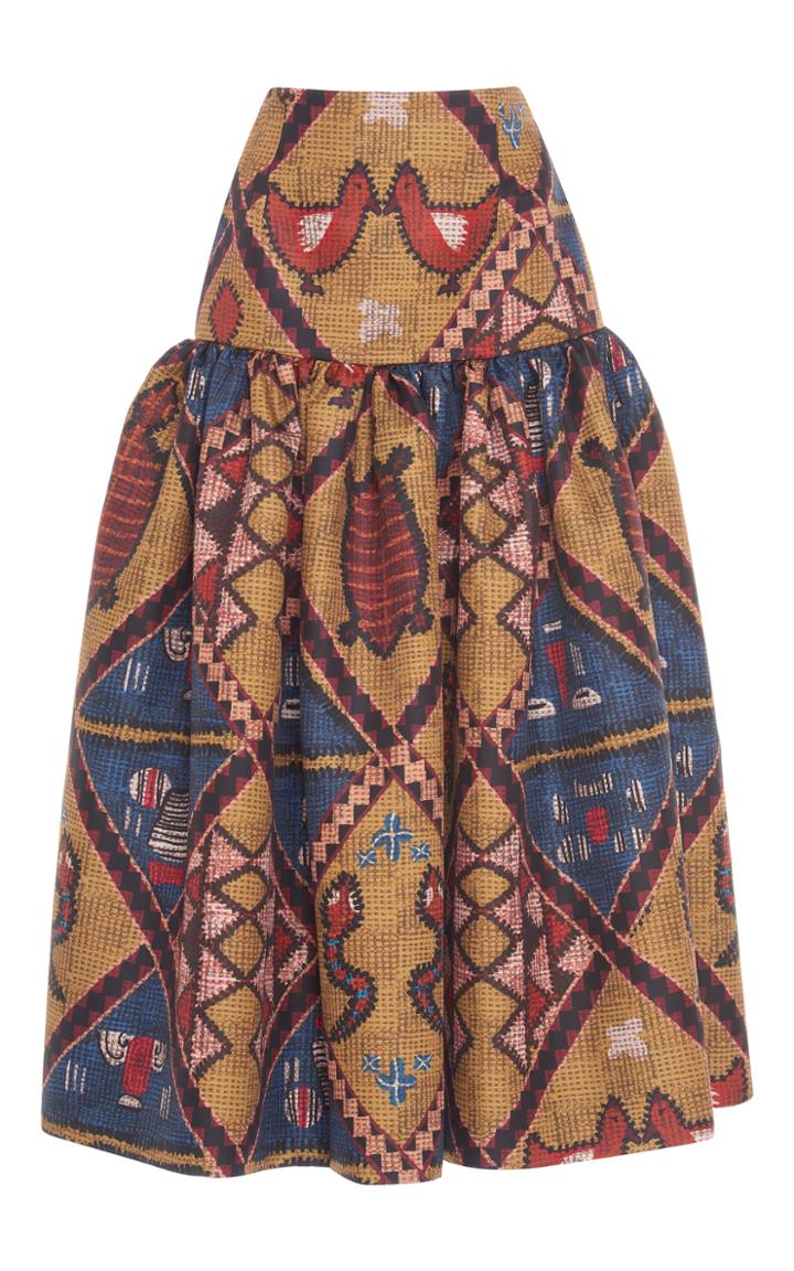 Stella Jean Full Printed Drop Waist Skirt