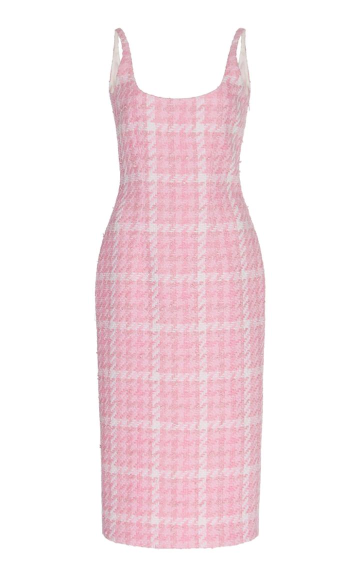 Moda Operandi Alessandra Rich Houndstooth Checked Tweed Dress Size: 36