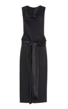 Moda Operandi Marina Moscone Satin Dress With Cumberbund Waist Tie Size: 0