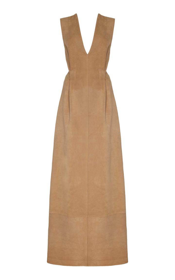 Moda Operandi Albus Lumen V-neck Suede Dress Size: 6