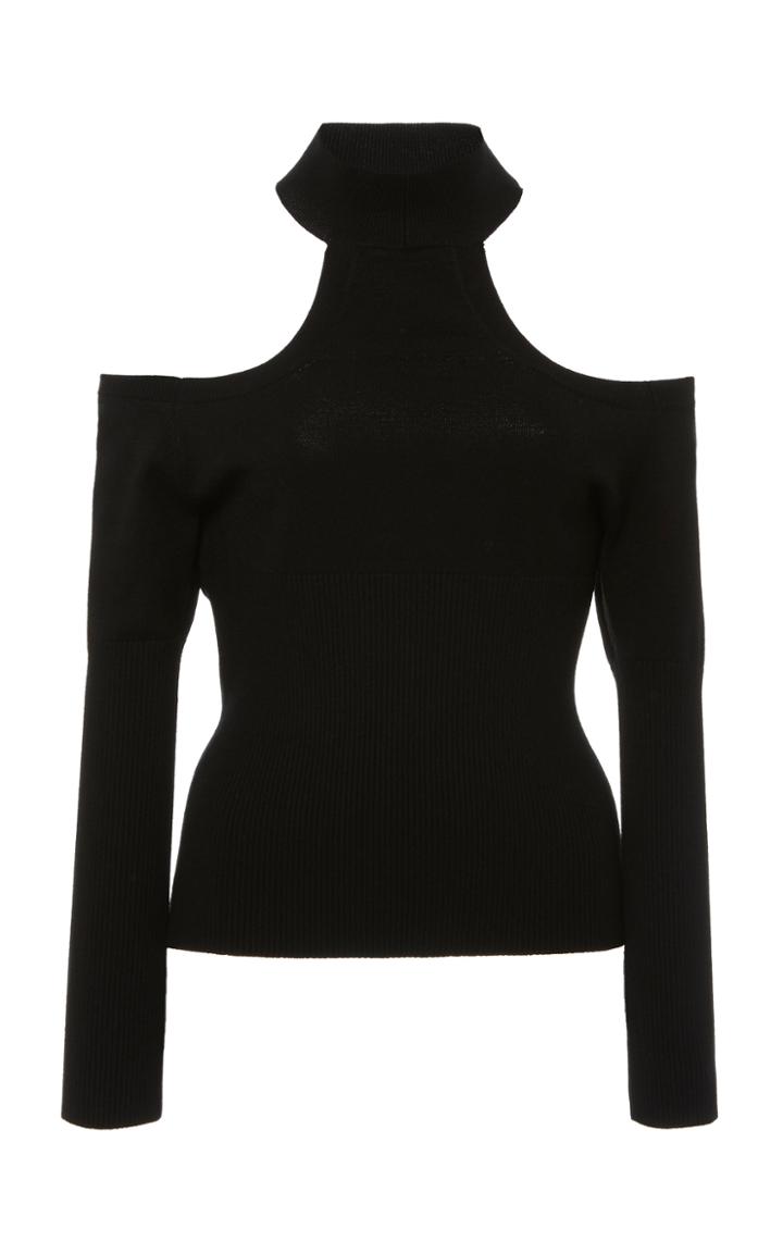 Jonathan Simkhai Lila Off-the-shoulder Jersey Turtleneck Sweater