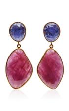 Bahina One-of-a-kind Pink Sapphire And Tanzanite Drop Earrings