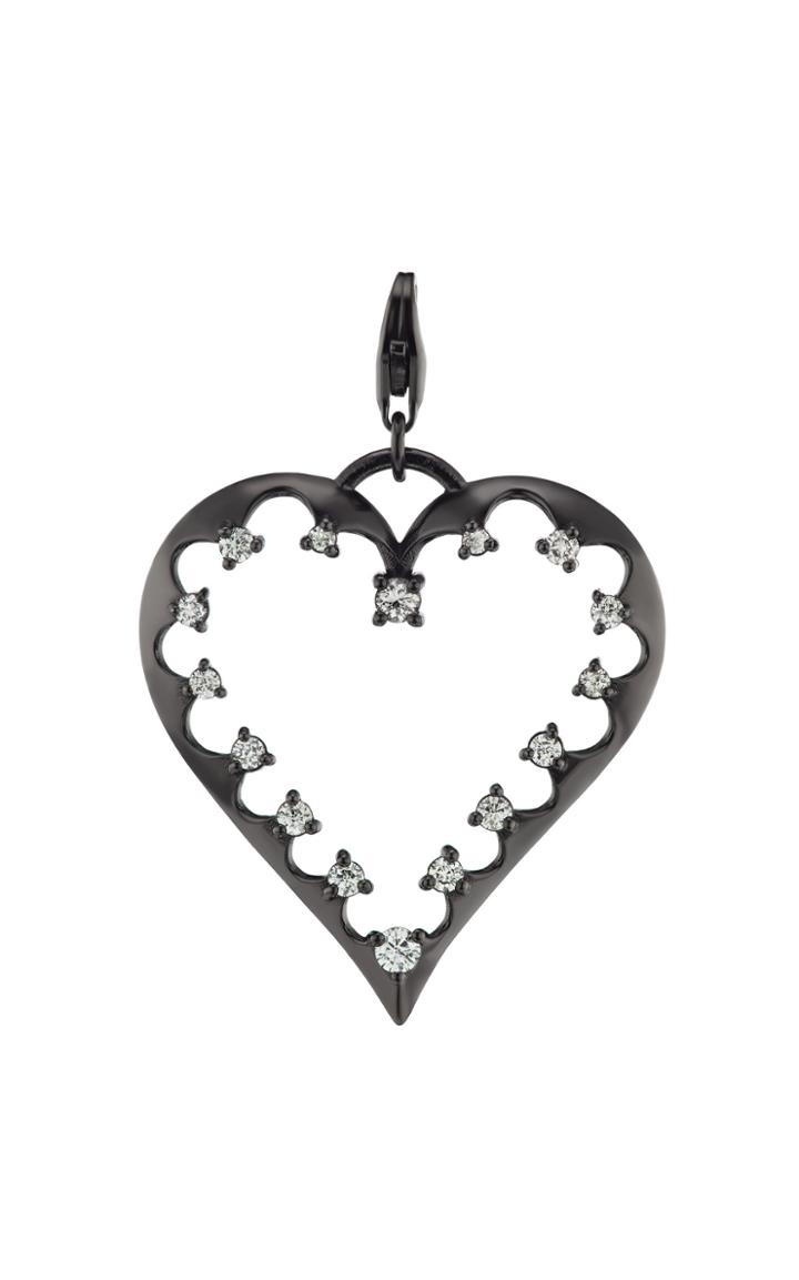 Moda Operandi Nancy Newberg Polished Ruthenium Open Heart Charm
