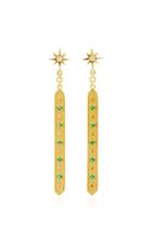 Pamela Zamore 18k Gold, Emerald And Diamond Earrings