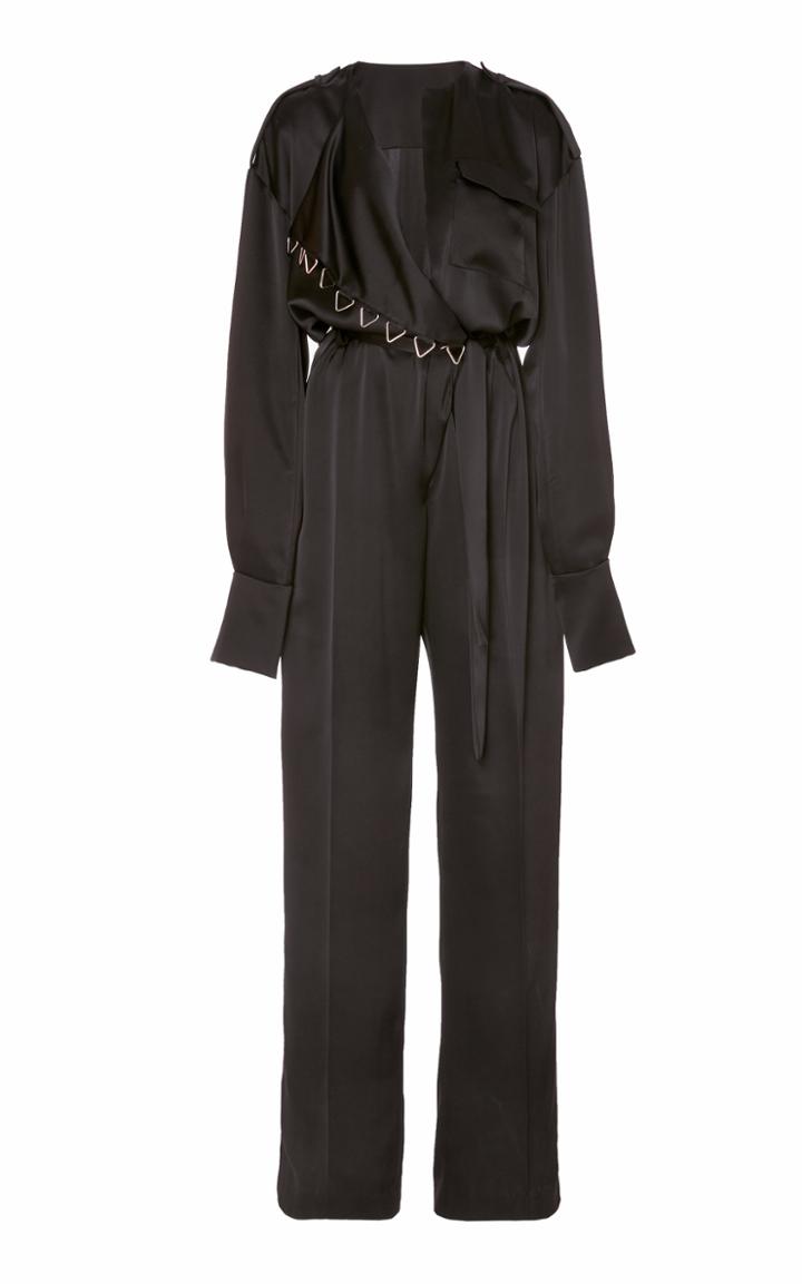 Moda Operandi David Koma Satin Trench Jumpsuit Size: 8