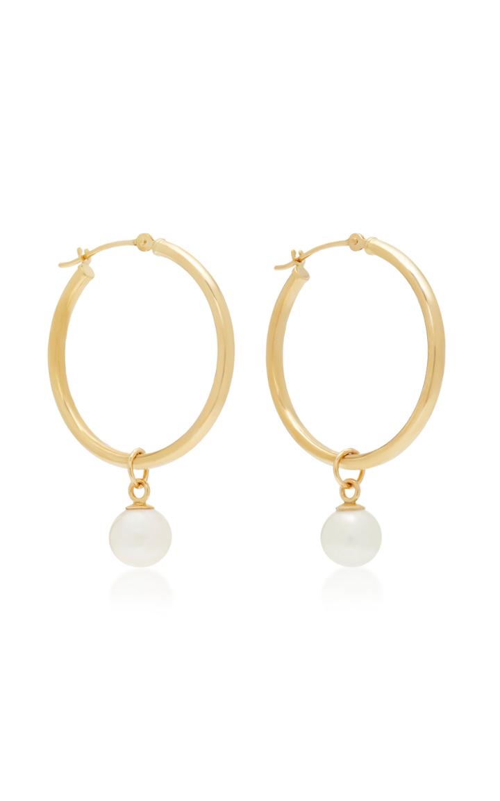 Mateo 14k Gold Pearl Hoop Earrings