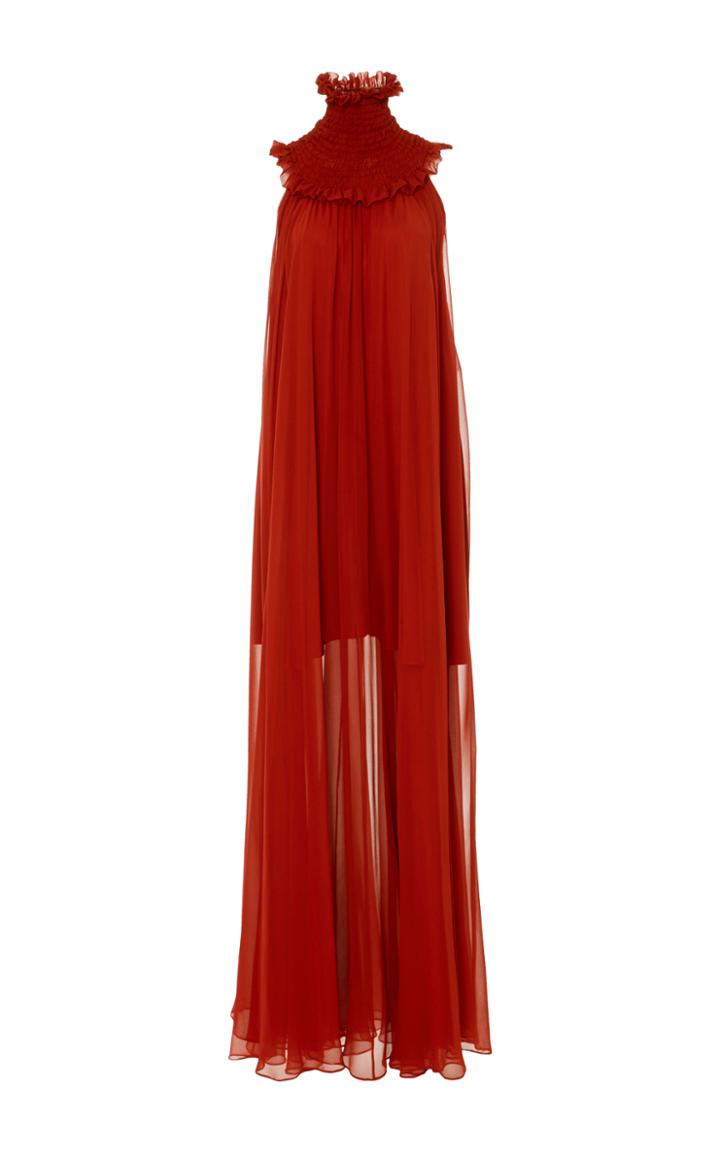 Caroline Constas Ruffled Neck Vickie Gown