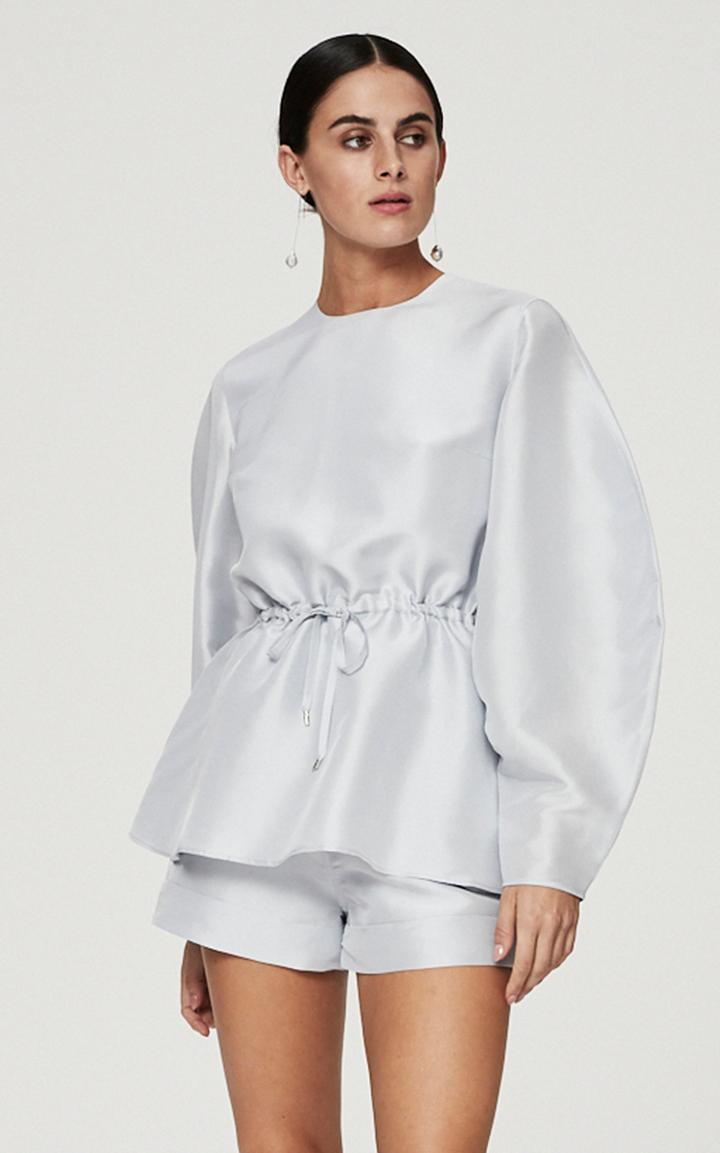 Moda Operandi Rachel Gilbert Wren Drawstring-detailed Silk Poplin Top