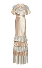 Luisa Beccaria Lurex Ruffle Dress