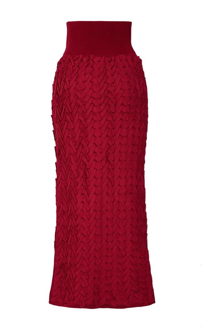 Pepa Pombo Side Slit Textured Skirt