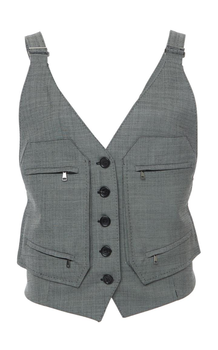 Moda Operandi Max Mara Zurca Wool Blend Fitted Vest Size: 0