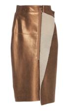 Akris Metallic Lamb Skin Skirt