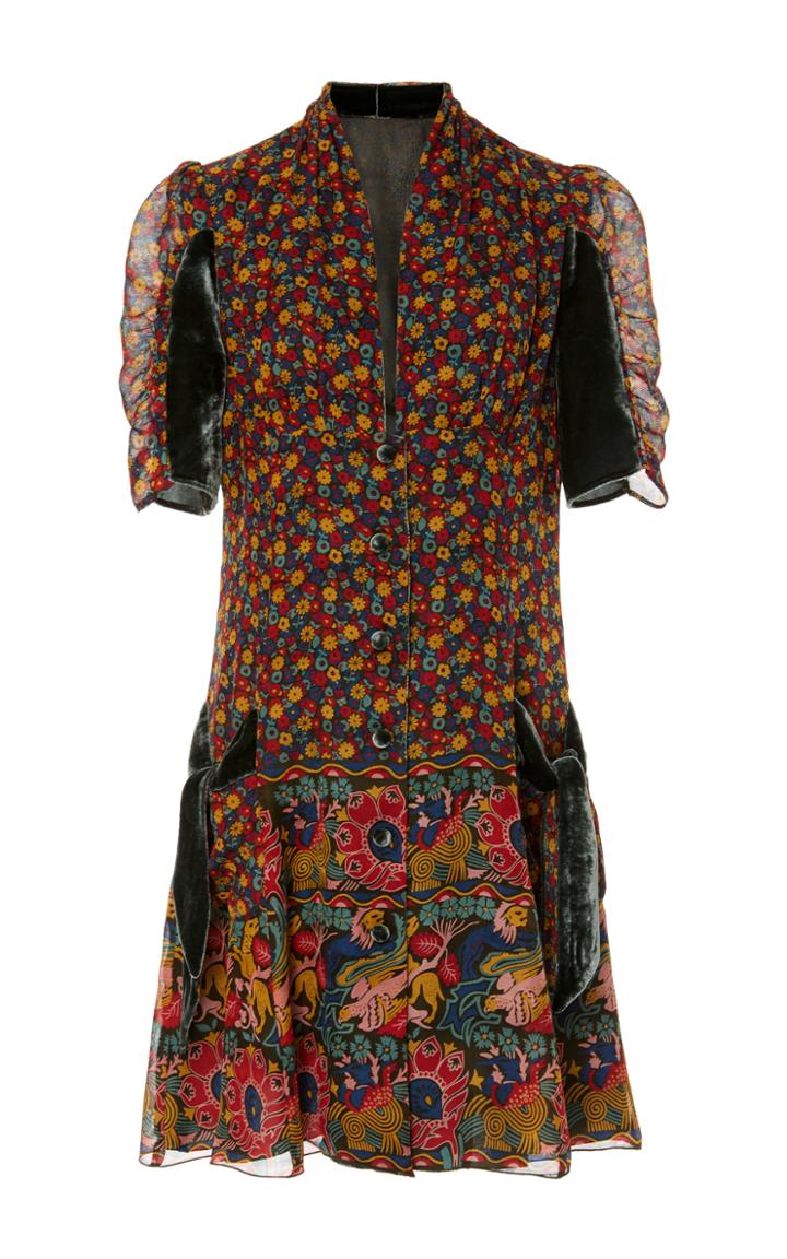 Anna Sui Lion Border Mini Dress
