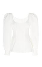 Brock Collection Bishop-sleeved Cotton-linen Blouse