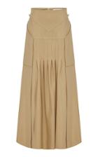 Christopher Esber Varsha Pleated Cotton-blend Poplin Midi Skirt Size: