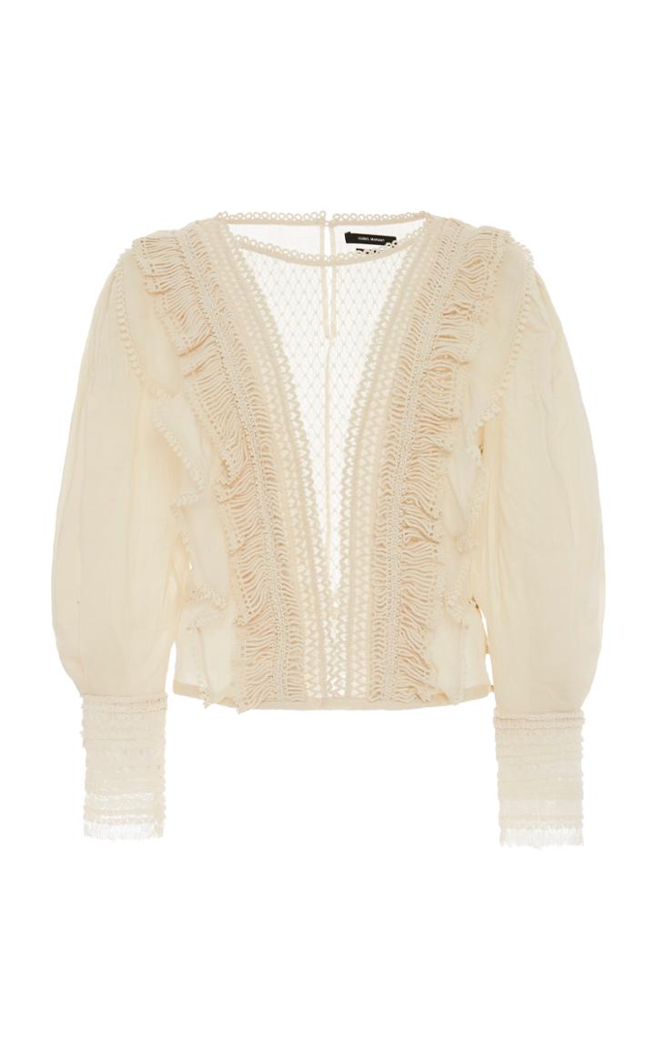 Isabel Marant Rosen Lace-paneled Ramie Top