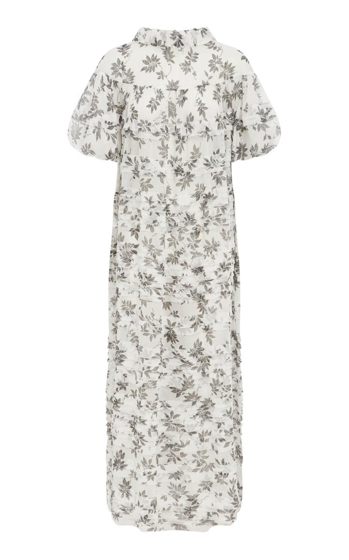 Lee Mathews Lucy Puff Sleeve Cotton-blend Maxi Dress