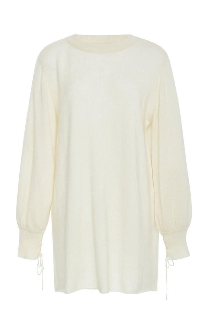 Ryan Roche Oversized Jersey Mini Sweater Dress
