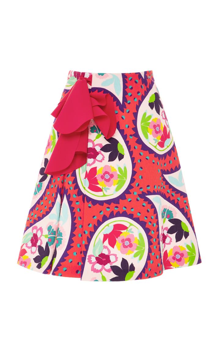 Delpozo Printed Cotton Skirt